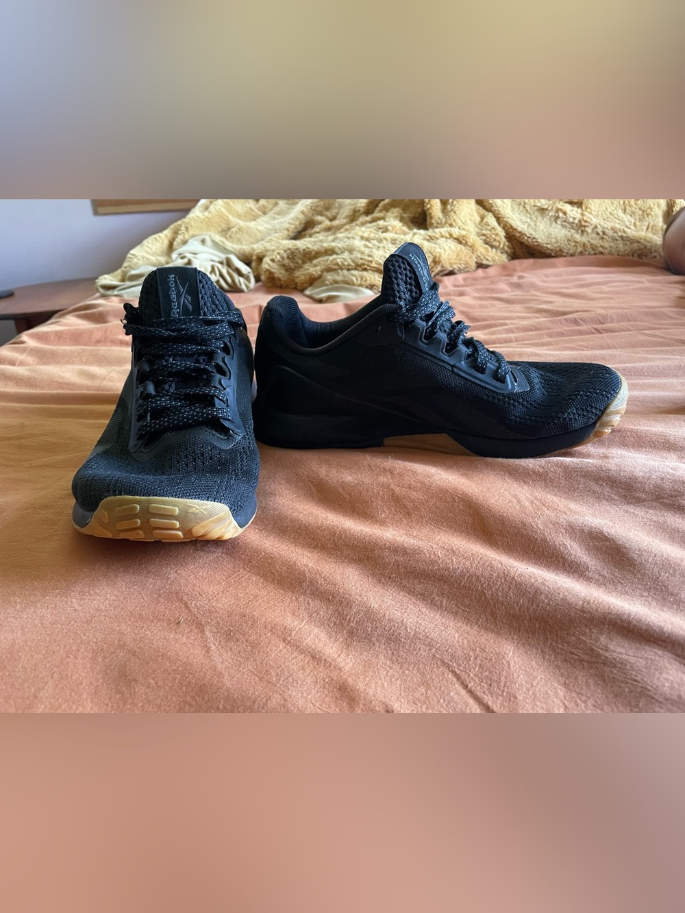 Reebok Men’s Nano X1 Cross Trainer Black Sneakers with Gum Accent - Picture 5 of 9